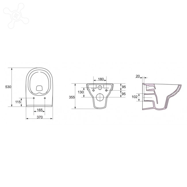 Унитаз подвесной  Cersanit CITY Clean On DPL EO slim безоб.+сиденье дюропласт микролифт,