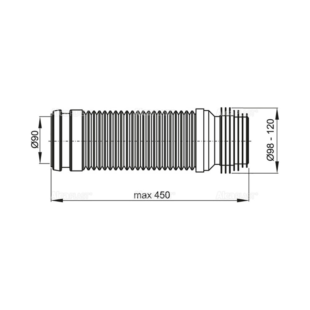 Гибкое колено 90/110 flexi M9006, ALCAPLAST