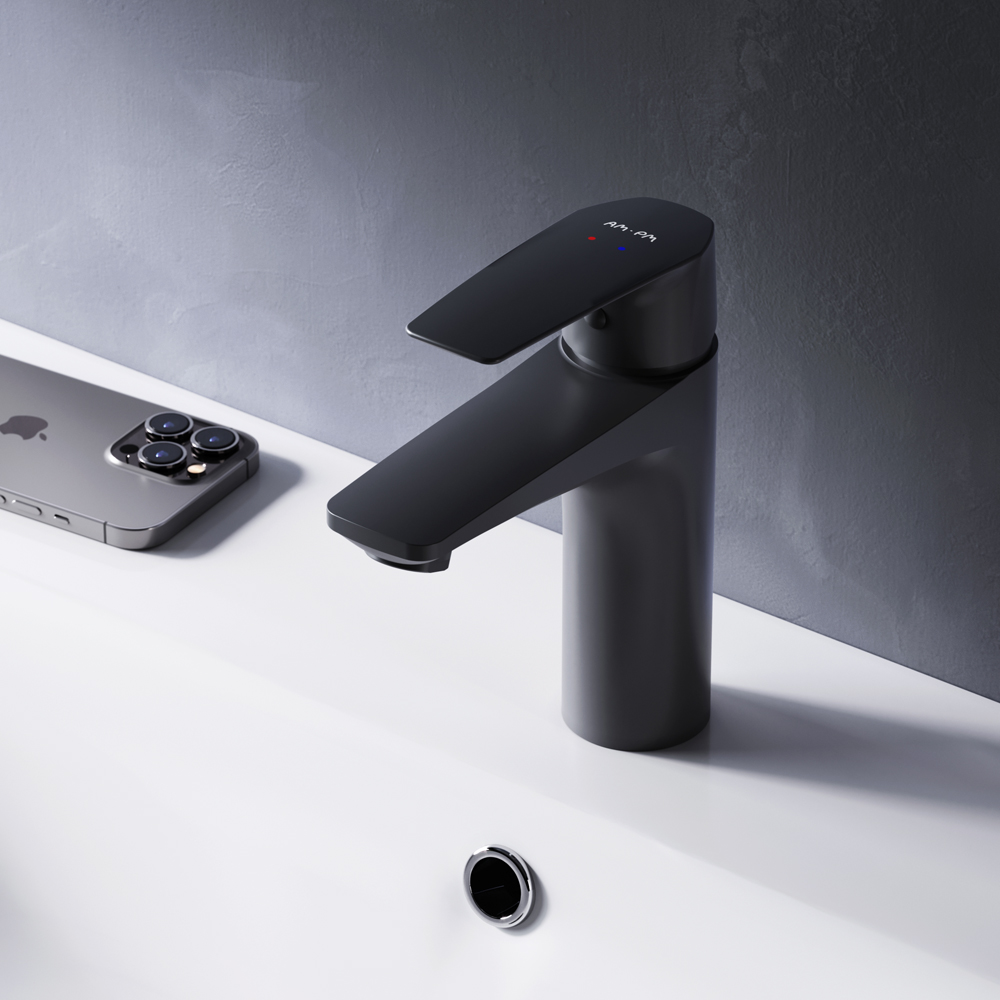 Смеситель для умывальника, ЧЕРНЫЙ F90A02122  GEM АМ.РМ