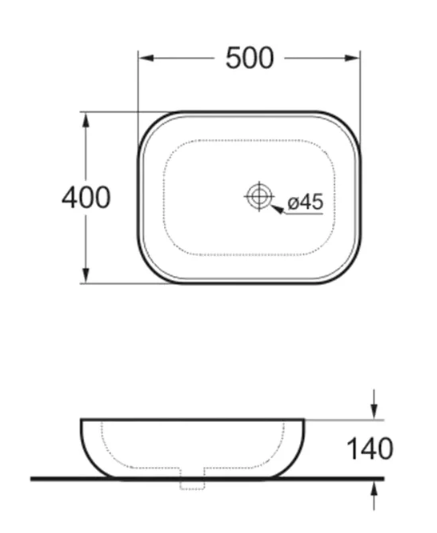 Раковина керамическая VBS-101 500*400*140 белая, VINCEA