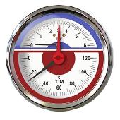 Термоманометр аксиальный 63мм 6 бар 