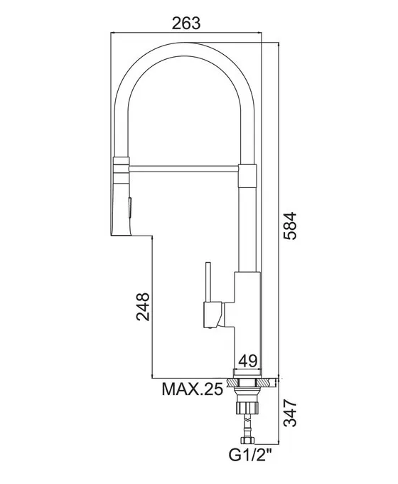 A4890WF-1 Смеситель для кухни ACCOONA с латун/корп золотой и силик/излив черный