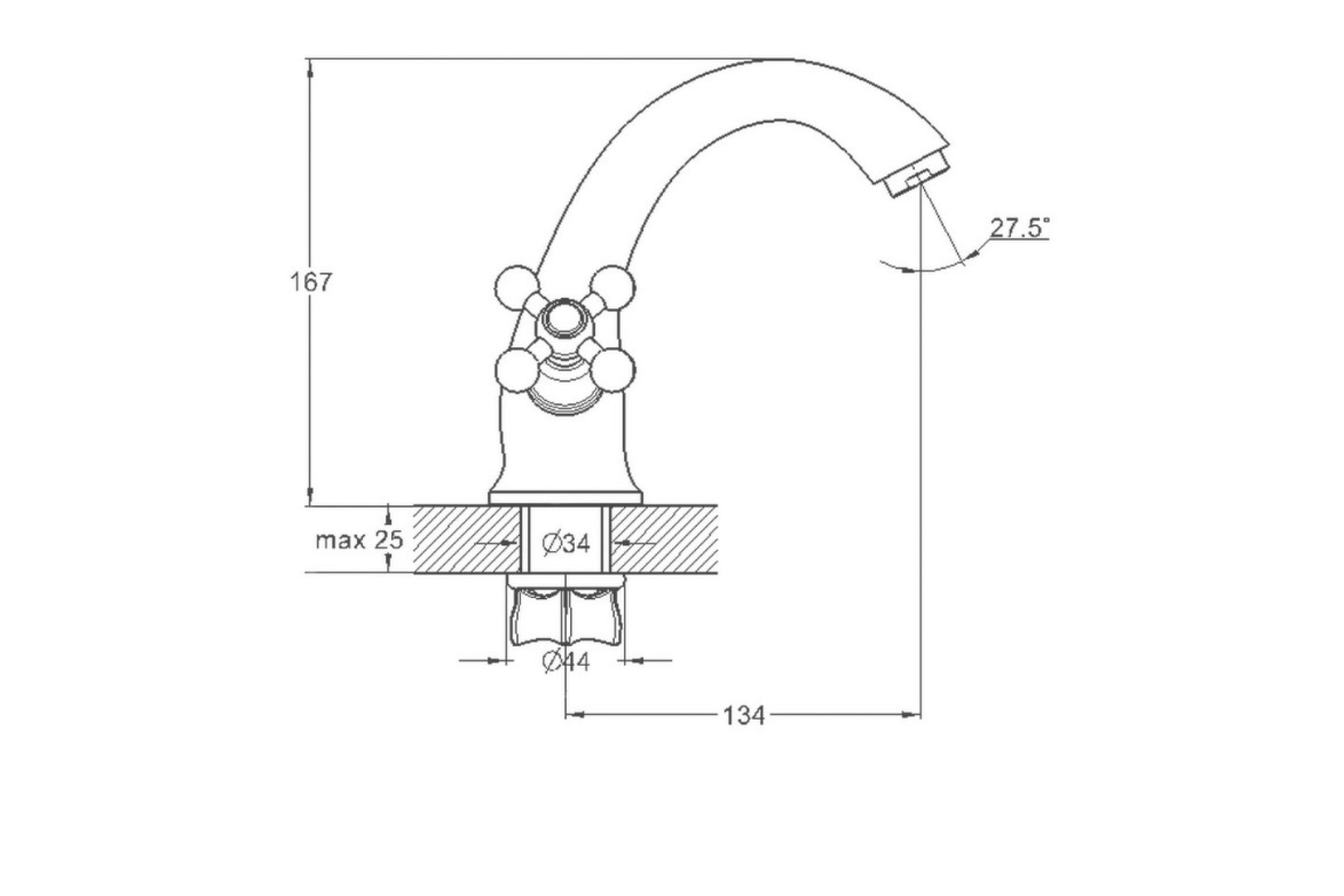 Смеситель для раковины (умывальника) G-lauf QML1-A827 (1/2; керам.на гайке)