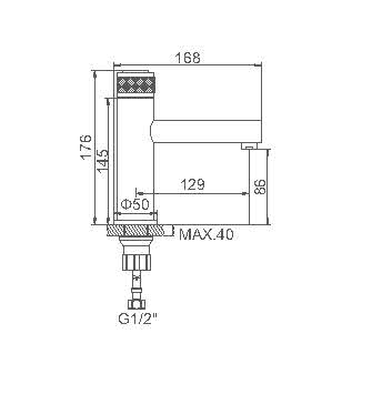 A90121AW Смеситель для умывальника ACCOONA с гайкой Нажимной механизм Цвет: золотой сатин