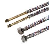 64219 САНАКС Гибкая подводка к смесителю 60 см с длинными штуцерами (пара) сатин