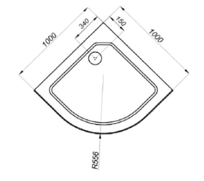 ТРИТОН ПД6 Поддон ДК низкий полукруг 100х100 в комплекте
