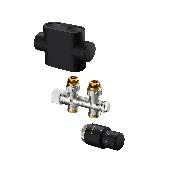 Набор: Multiblock T 1/2 НР x 3/4 НР прямой, Uni SH, декоративная крышка черный матовый (1184483) OV