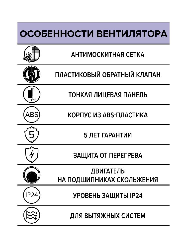 Вентилятор накладной D150 ERA сетка обр.клапан E 150 S C