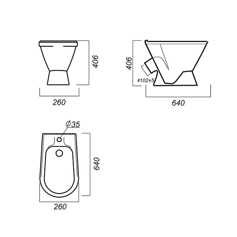 Биде напольное Самарское, Sanita