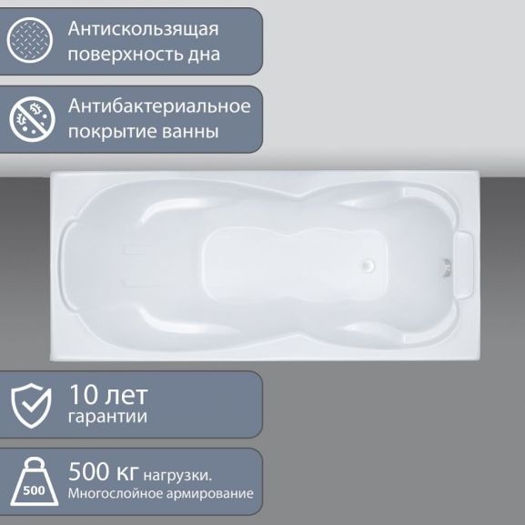 ТРИТОН Ванна Персей ЭКСТРА на каркасе  прямоуг. 1900х900х645 без панели и сифона
