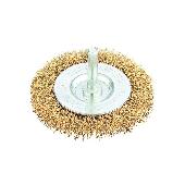 Щетка для дрели 100мм, плоская со шпилькой, латунированная витая проволока Matrix