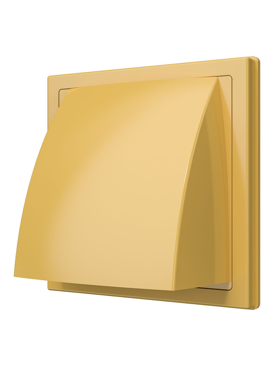 Выход стенной вытяжной с обратным клапаном 150х150 с фланцем D100 беж.1515К10ФВ беж