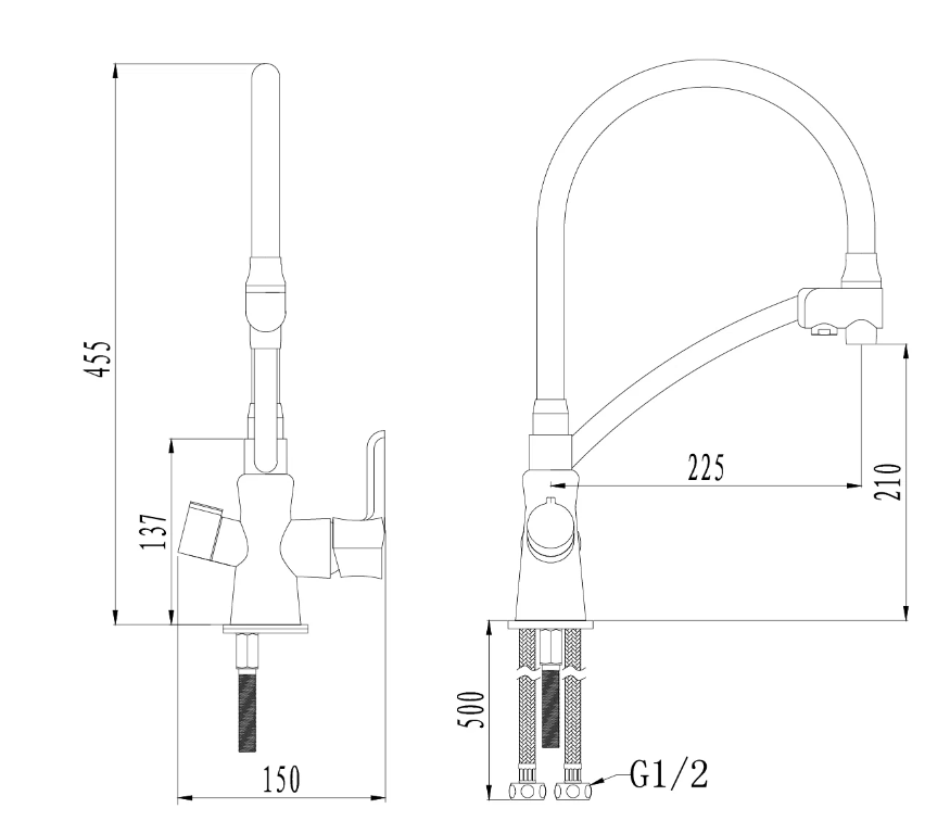 Смес. д/кухни с подкл. к фильтру с питьевой водой LEMARK COMFORT черный (LM3070C)
