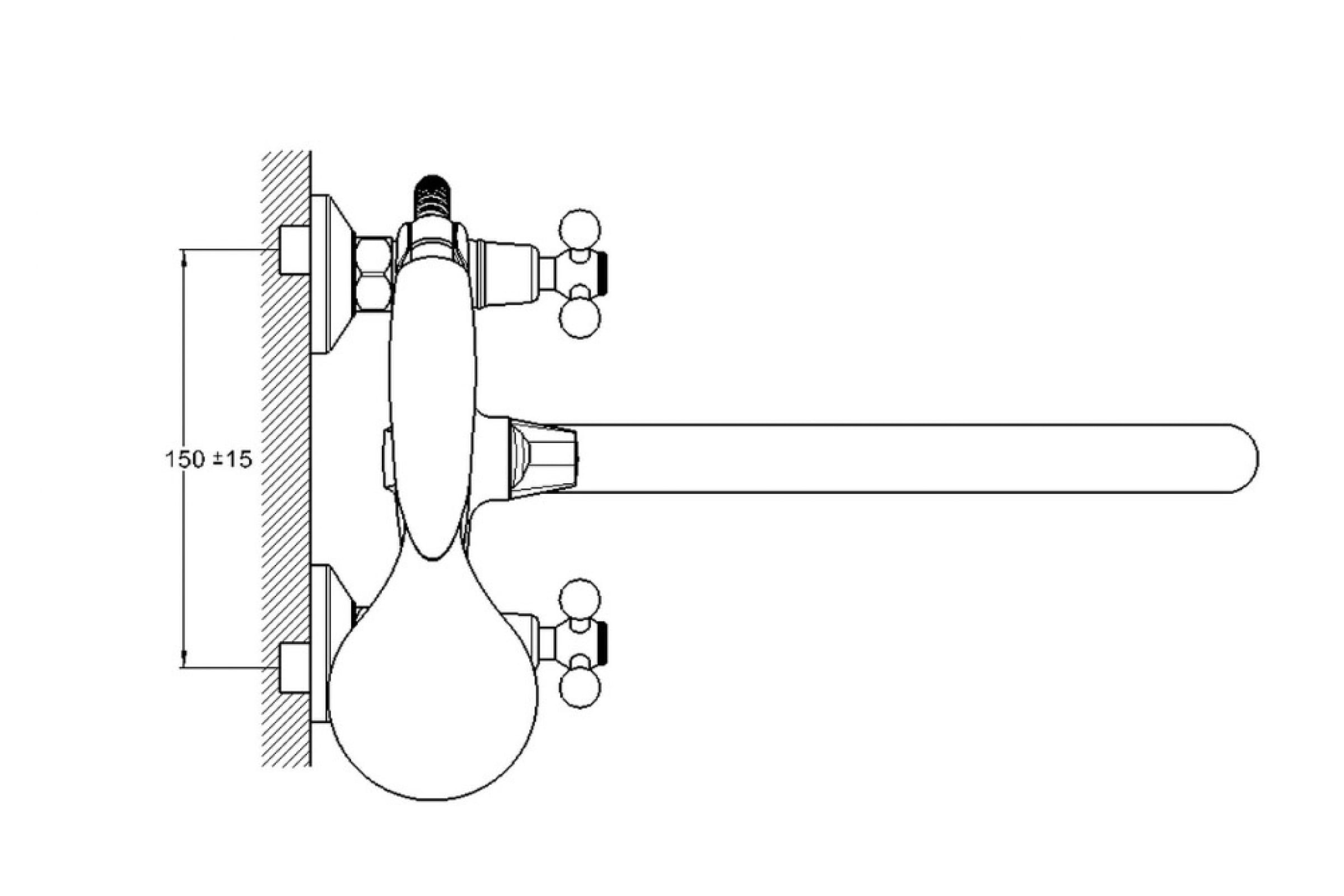 Смеситель для ванны с душем G-lauf QTZ7-A827 (1/2; керам. плоск.излив  шар. перекл. душа)