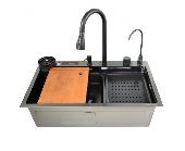 Мойка многофункц.750*460*220 PVD чёрный (смес.,доз-р,ринзер,фильтр кран,сифон,доска) KN754508, KNOIS