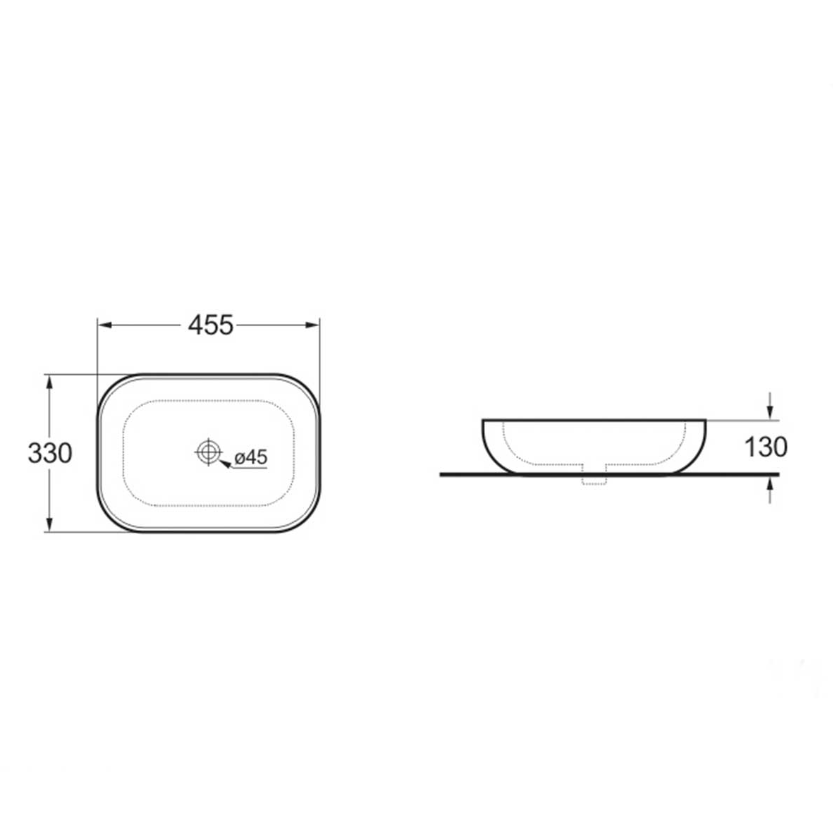 Раковина керамическая VBS-102 455*330*130 белая, VINCEA