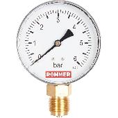 Манометр радиальный. Корпус Dn 80 мм 1/2 , 0...6 бар, кл.2.5 ROMMER (RIM-0010-800615)