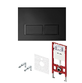 Комплект TECEspring.панель смыва с прямоугол кнопками, черный матовый (К955202)