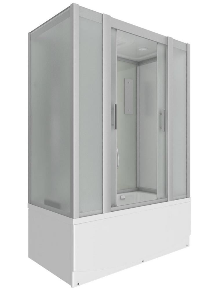 ERLIT Душ.бокс ER4515TP-C3 150*80*215 ( прямоугольник, задняя стенка белая, стекло матовое 4мм)