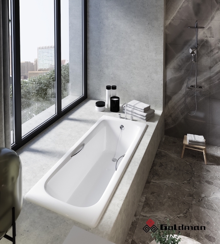 Ванна чугунная Maxima 200х85 + ножки, Goldman