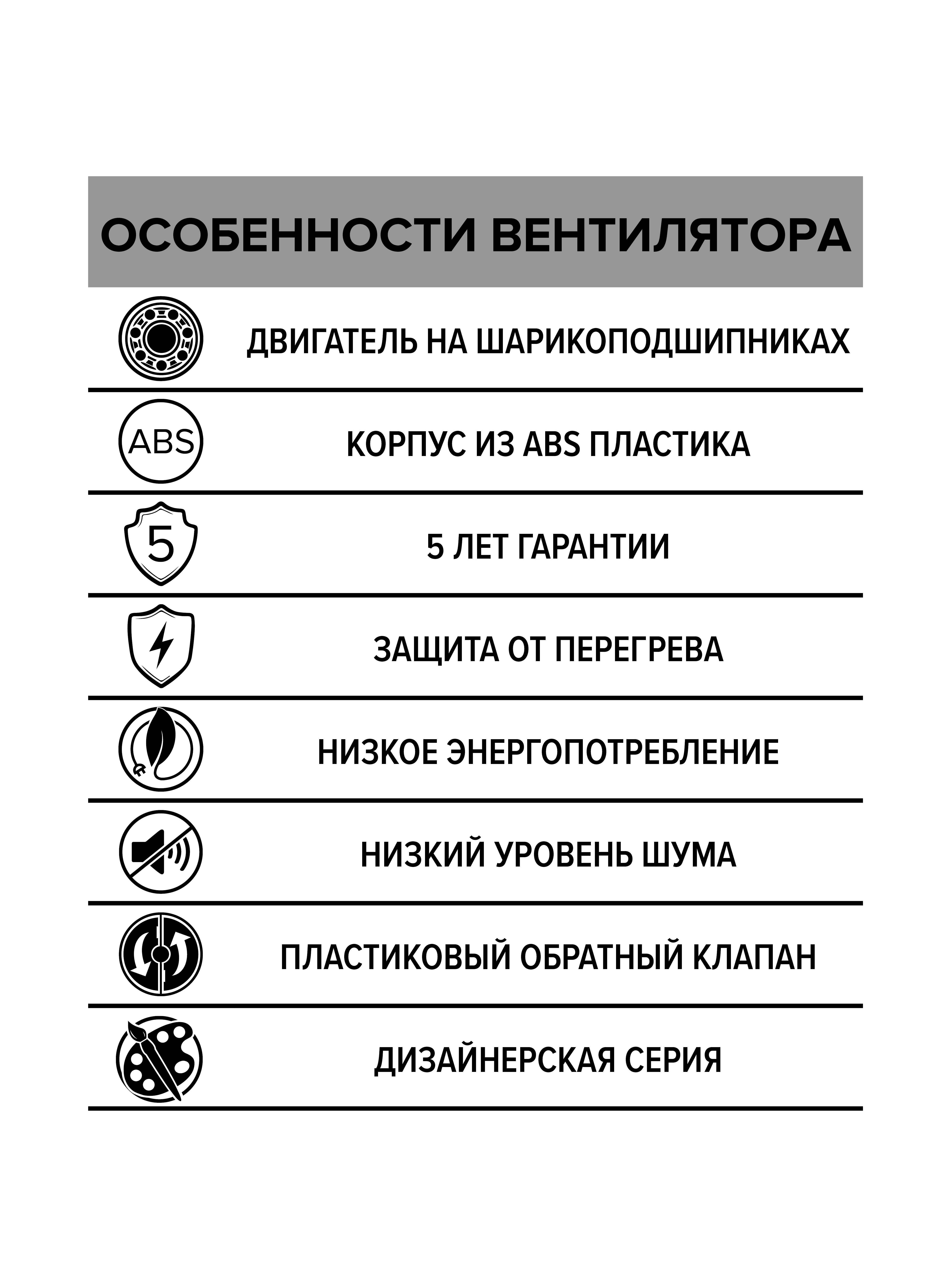 Вентилятор накладной D100 DICITI обр.клапан SILENT 4C Matt black