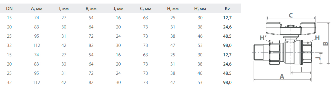 TECE Кран шар. америк. 3/4