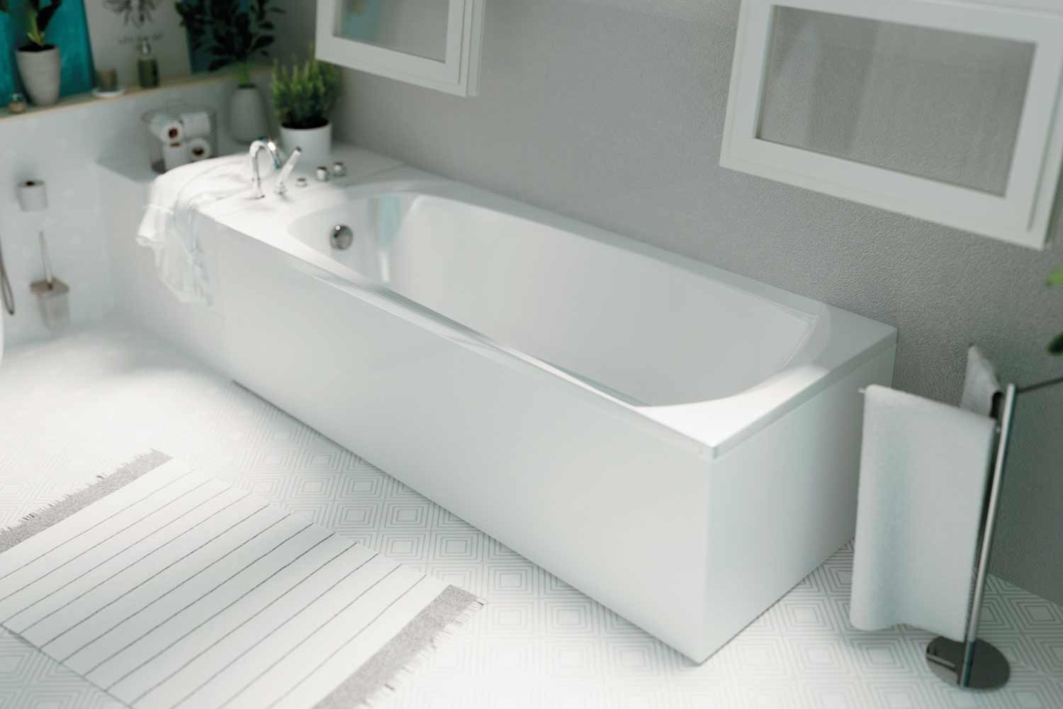 Ванна акрил 1MARKA ELEGANCE 150*70 +каркас+панель без сифона