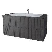 Тумба подвесная Дэрри 100 бетон/цемент + умывальник Pulsus 70, STELLA POLAR