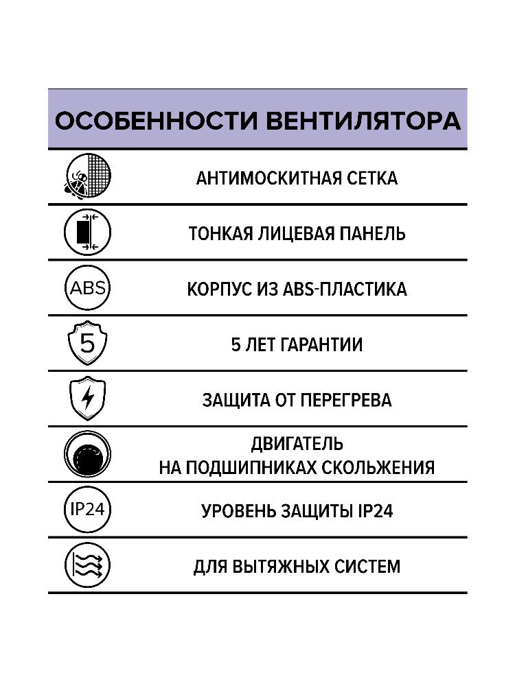 Вентилятор накладной D125 ERA сетка  E 125 S