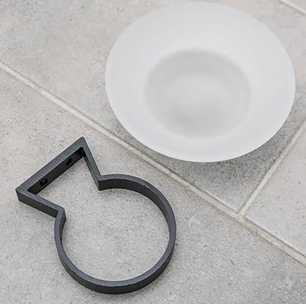 A11602 Мыльница настенная ACCOONA стекло/авиац.алюминий Цвет: черный (20)