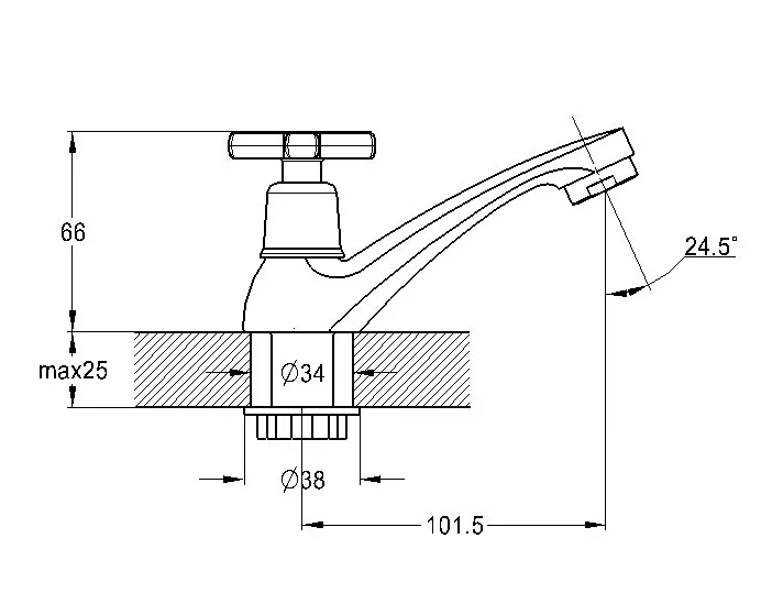 Смеситель для кухни G-lauf JIK15-А102-А SOLONE ( моно; с гайкой)