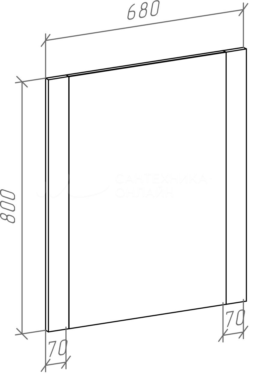 Рокко-70 Зеркало с полкой белое БЕЛЛЕЗЗА