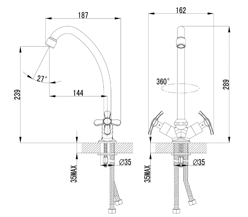 Смес. д/кухни с повор. изливом LEMARK PARTNER (LM6544C)