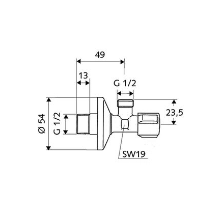 TECE Вентиль 1/2” х 1/2” угл. Schell Comfort 52170699