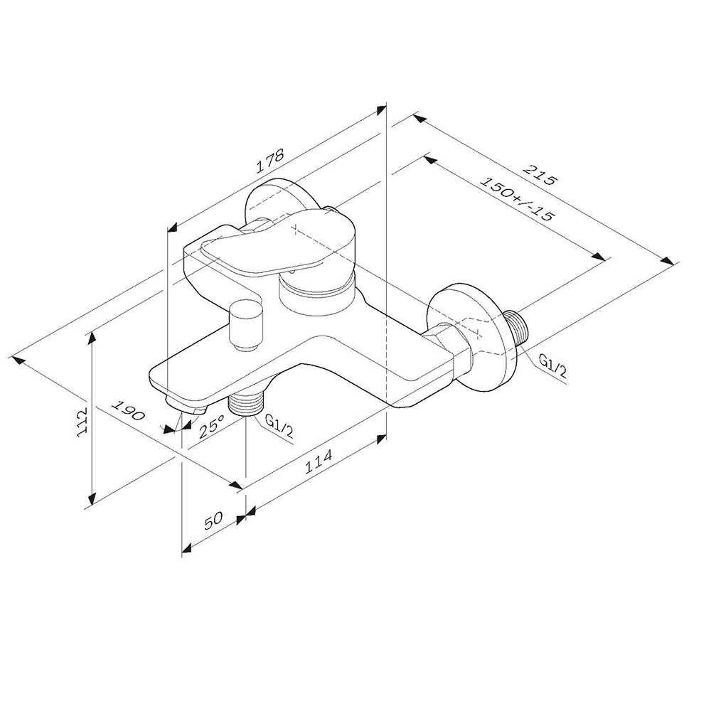 Смеситель для ванны и душа ЧЕРНЫЙ F85A10022 X-Joy АМ.РМ