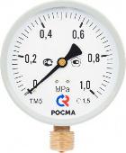 Манометр РОСМА ТМ-510Р.00 0-1,6 МПА КЛ.1,5 М20Х1,5С радиальный (нижний) 100 мм