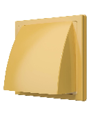 1515К10ФВ беж, Выход стенной вытяжной с обратным клапаном 150х150 с фланцем D100, ASA. беж