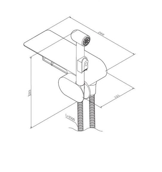 Смеситель, монтируемый в стену с гигиеническим душем и полкой  F0202600 LIKE АМ.РМ
