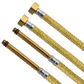 64227 САНАКС Гибкая подводка к смесителю 90 см с длинными штуцерами (пара) желт.