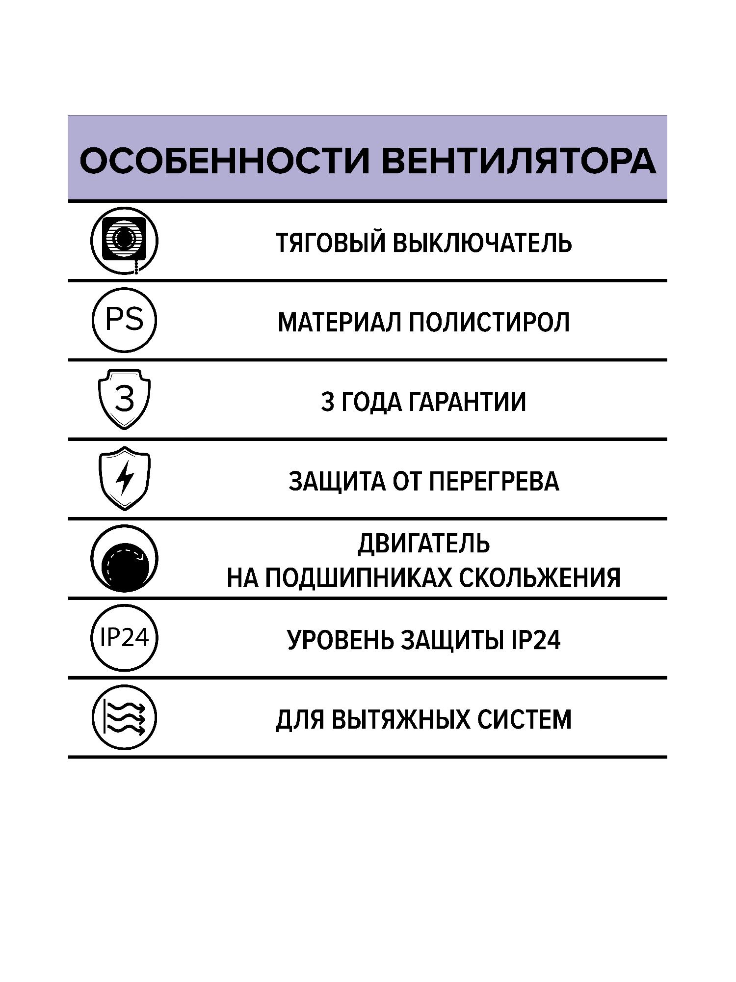 Вентилятор накладной D100 AURAMAX тяг.выкл. OPTIMA 4-02