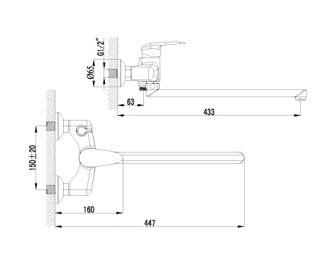 Смес. д/ванны LEMARK PRAMEN (LM3317C)