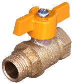 Кран шаровой Ду25 газ  г/ш бабочка А11/1 11Б27п, БАЗ (15)