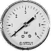 Манометр аксиальный. Корпус Dn 50 мм 1/4 , 0... 6 бар, кл.2.5 STOUT (SIM-1009-500608)
