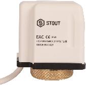 Электротермический компактный сервопривод, нормально закрытый, 230 B (STE-0010-230001) STOUT