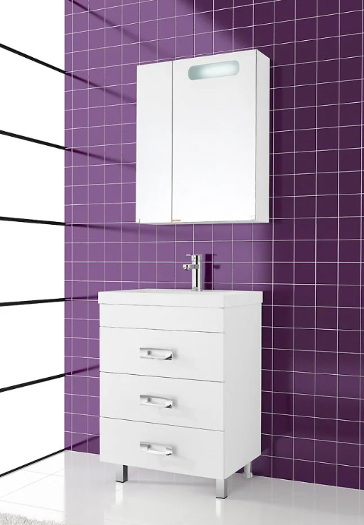 Мальта 60 Зеркало белое правое, VOD-OK