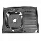 FABIA Мойка накладная 80х60 лев (0,6 мм)глубина 160 мм+ большой сифон с переливом 62275L