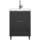 Терра 60 тумба напольная Люкс матовый графит + раковина Como 60, COROZO