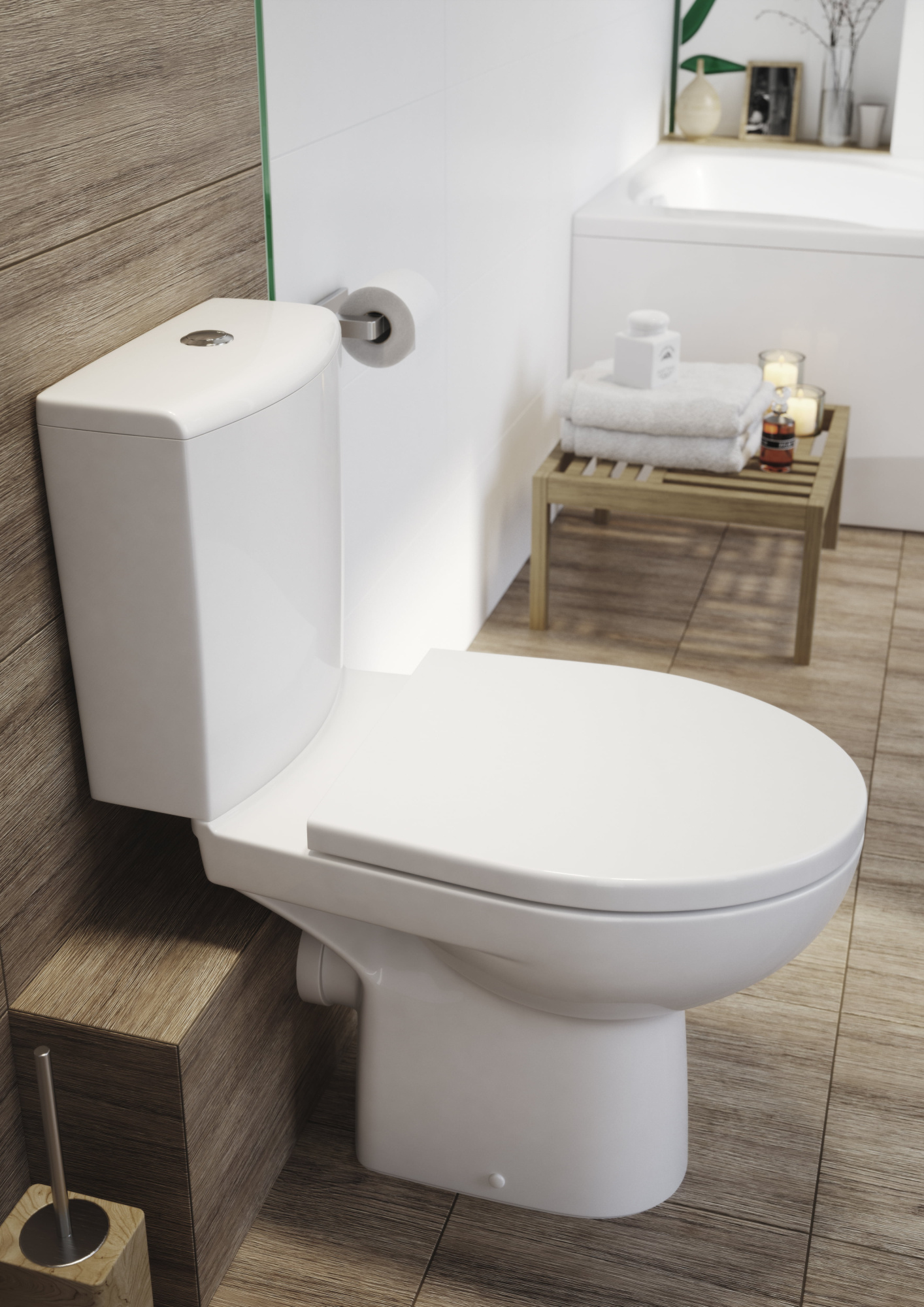 Унитаз-компакт  Cersanit NATURE NEW CLEAN ON (безободковый)+сиденье дюропласт микролифт.
