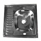 FABIA Мойка накладная 60х60 прав (0,6 мм)глубина 160 мм+ большой сифон с переливом 62273R