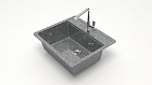 Мойка глян.Джекки Z9Q8(темн.сер.) 570x505x200, БЕЗ СИФОНА Granit MARR BERGG
